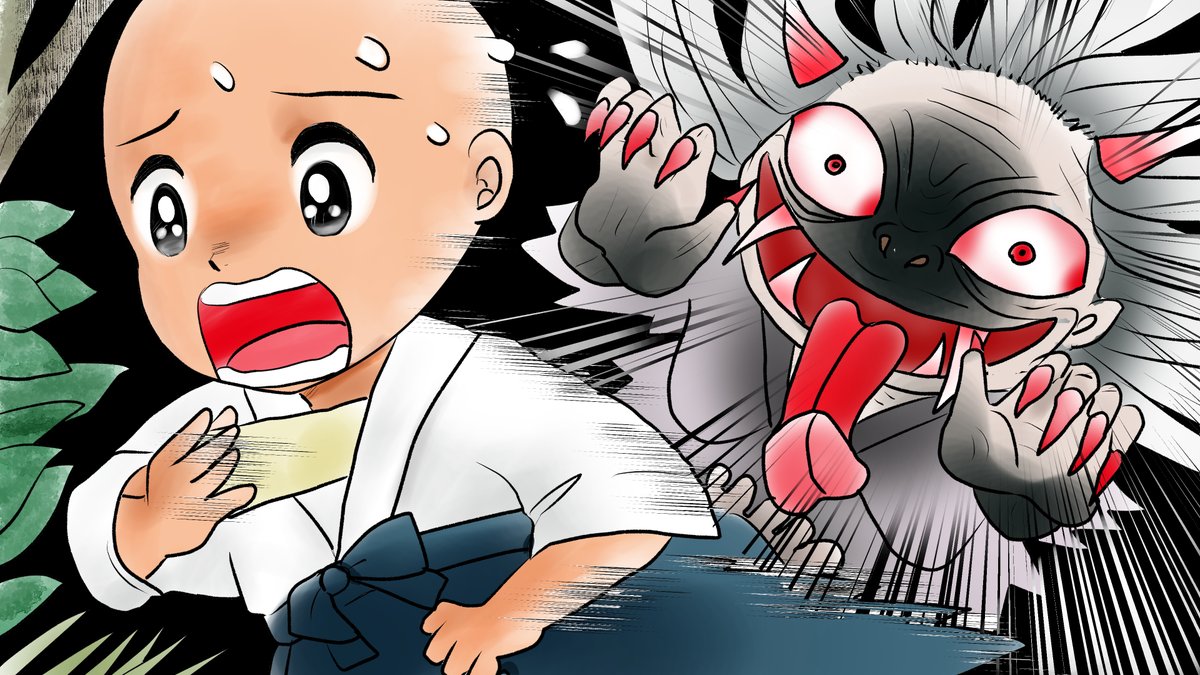 昨日描いた絵です( ゜Д゜)
恋の魔法とおまじない684-5完成やや閲覧注意、イラストACさん素材ちびモブ会社員、昔話「三枚のお札」完成分,続く 
