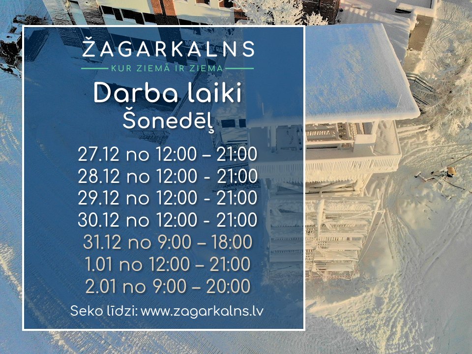 zagarkalns's tweet photo. Šonedēļ, kā jau svētku laikā.. nelielas izmaiņas darba laikos! Tiekamies. Atgādinam: kalna rezervācijas ir OBLIGĀTAS!
P.S. Trešdien tiks atvērts Garais kalns. https://t.co/QQepz71vRA