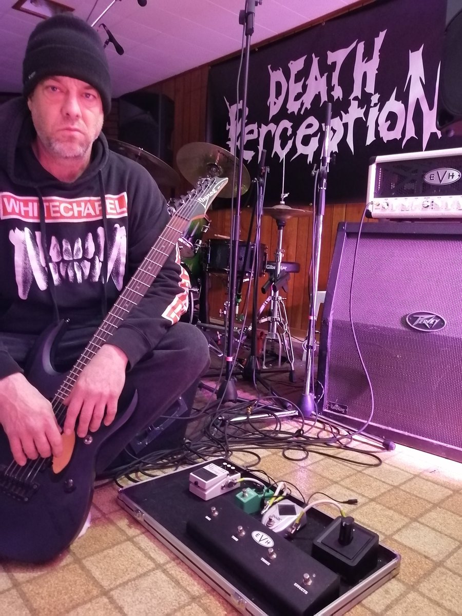 deathperceptio's tweet photo. Death Perception guitarist Brian Lewis completing a magazine interview for his band gear.
#5150amps #peavey #ibanez #evh #deathperception #hamiltonmetal https://t.co/vch5aezixx
