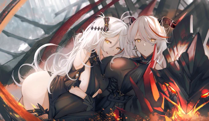 #年の瀬に渾身のイラスト晒すのでフォローしてください 
Old Waifu and New Waifu 🥰🥰 