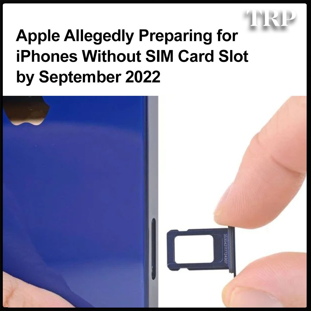 tech_trp's tweet image. A rumor claimed that iPhone 15 Pro models might not have a physical SIM card slot in at least some countries and regions.

#trp #trptech #techtrp #iphone #apple