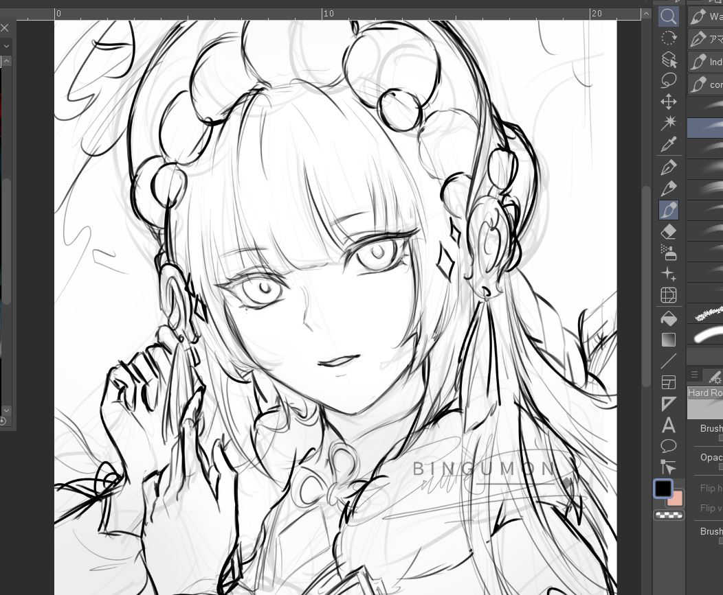 I've wanted to draw yunjin for so long because I really love her design💖😔 #wip #sketch 