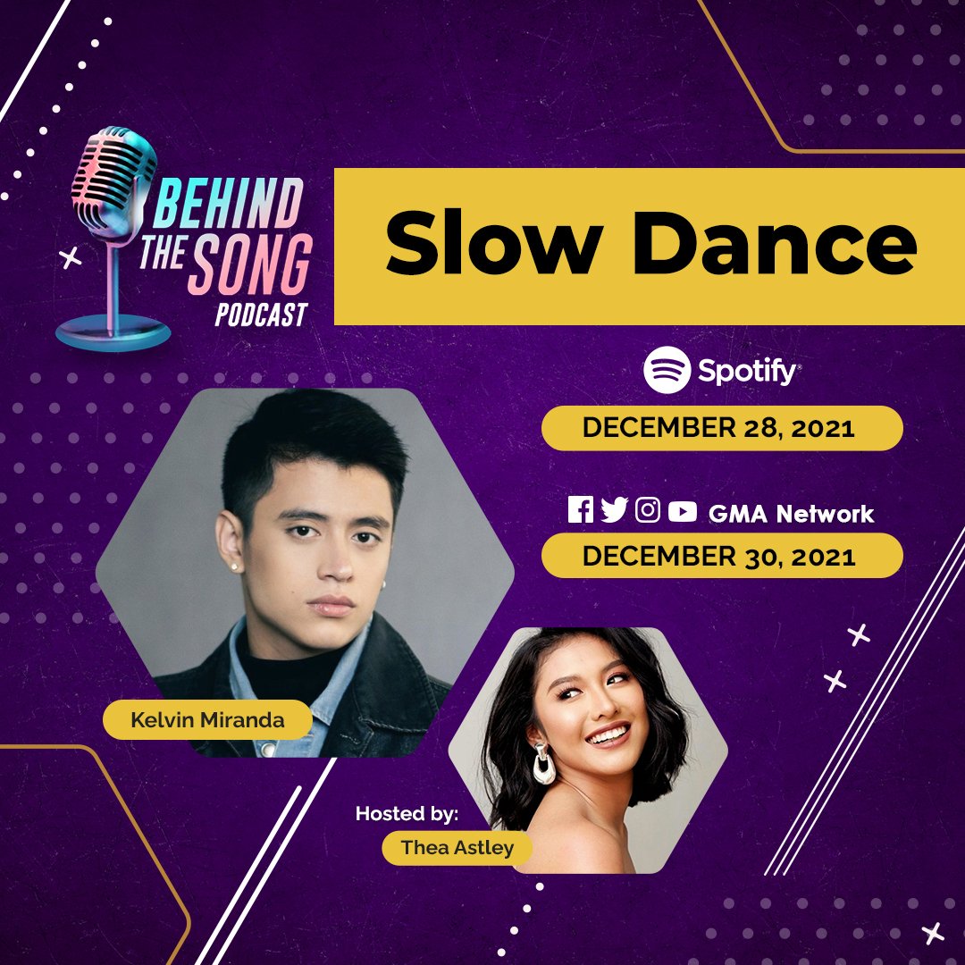 It's #BehindTheSong Tuesday!

On today's episode, @theaastley will be joined by fast-rising actor, Kelvin Miranda as he talks about his single, 'Slow Dance'.

Episode drops at 5PM on Spotify.
@gmanetwork
@ArtistCenter
@GMAMusic
@iamkelvinmiranda

#KelvinMiranda
#TheaAstley