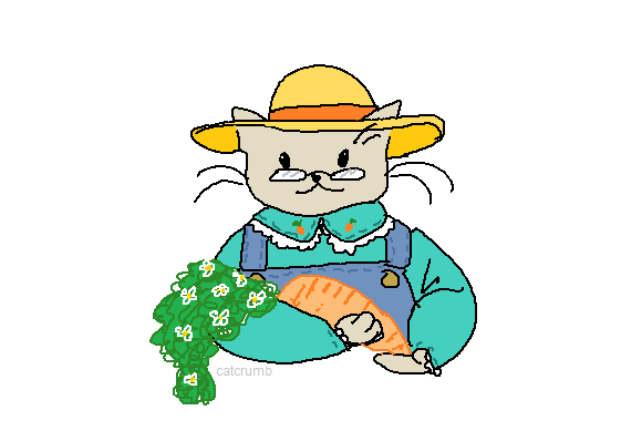 plounce's tweet photo. got weirdly weepy while drawing this because i started thinking about the warmth of love and how this cat loves carrots and the carrot is her baby and she grew it by tending to it every day and now she's holding it in her arms https://t.co/8q7HIHwWjS