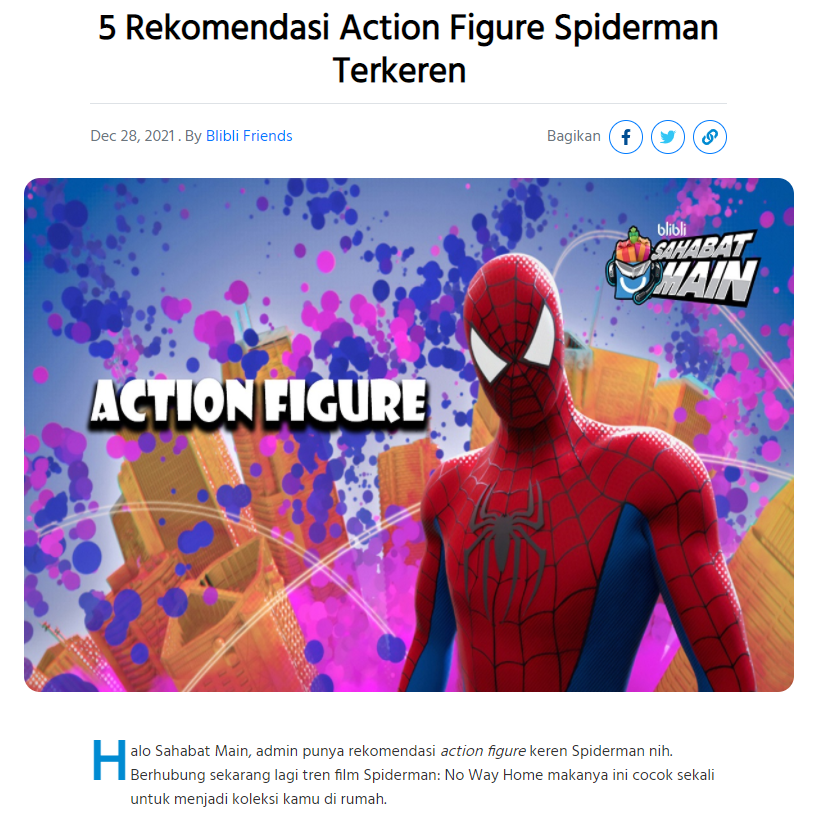 bliblidotcom's tweet photo. Ngaku, siapa yg masi belum nonton Spider-Man NWH?
Sekalian ni cek: https://t.co/XOZ7mgr08z buat para fans garis keras!
#BlogBlibliFriends https://t.co/zUMKem9UQN