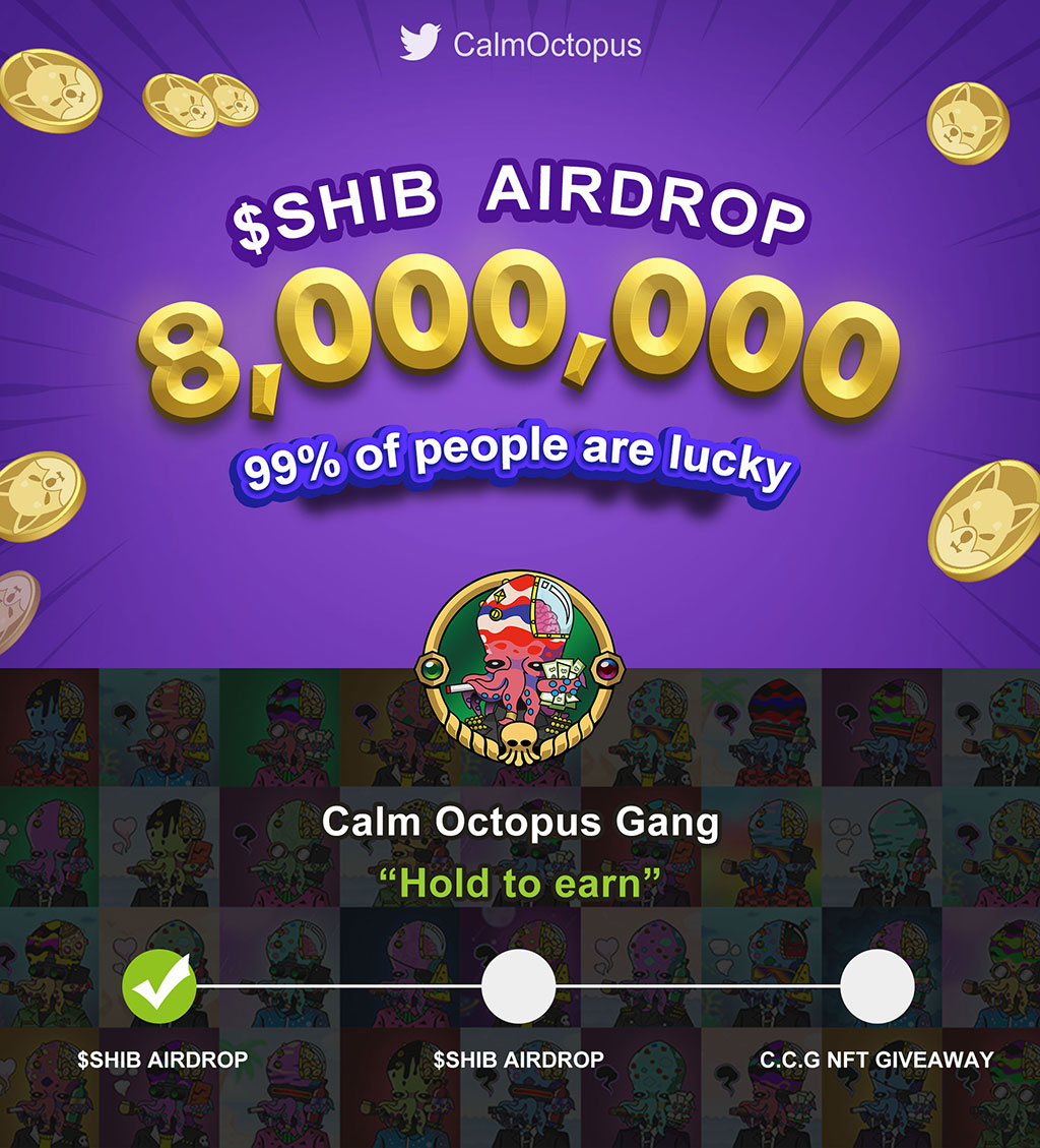 CalmOctopus's tweet photo. Hurry up! The first wave of "C.O.G." airdrop is now.
💰8,000,000 $SHIB for you. Don't miss it. 99% of people are lucky‼️⏰24H
You need
✅Follow me: @CalmOctopus
✅RT&amp;️❤️
✅@ 3Friends
✅Join TG: https://t.co/Np2WGp8yka
✅Fill the form: https://t.co/JxHzsmVriv
#NFTs #Airdrop #SHIB https://t.co/gciZ1loyVG