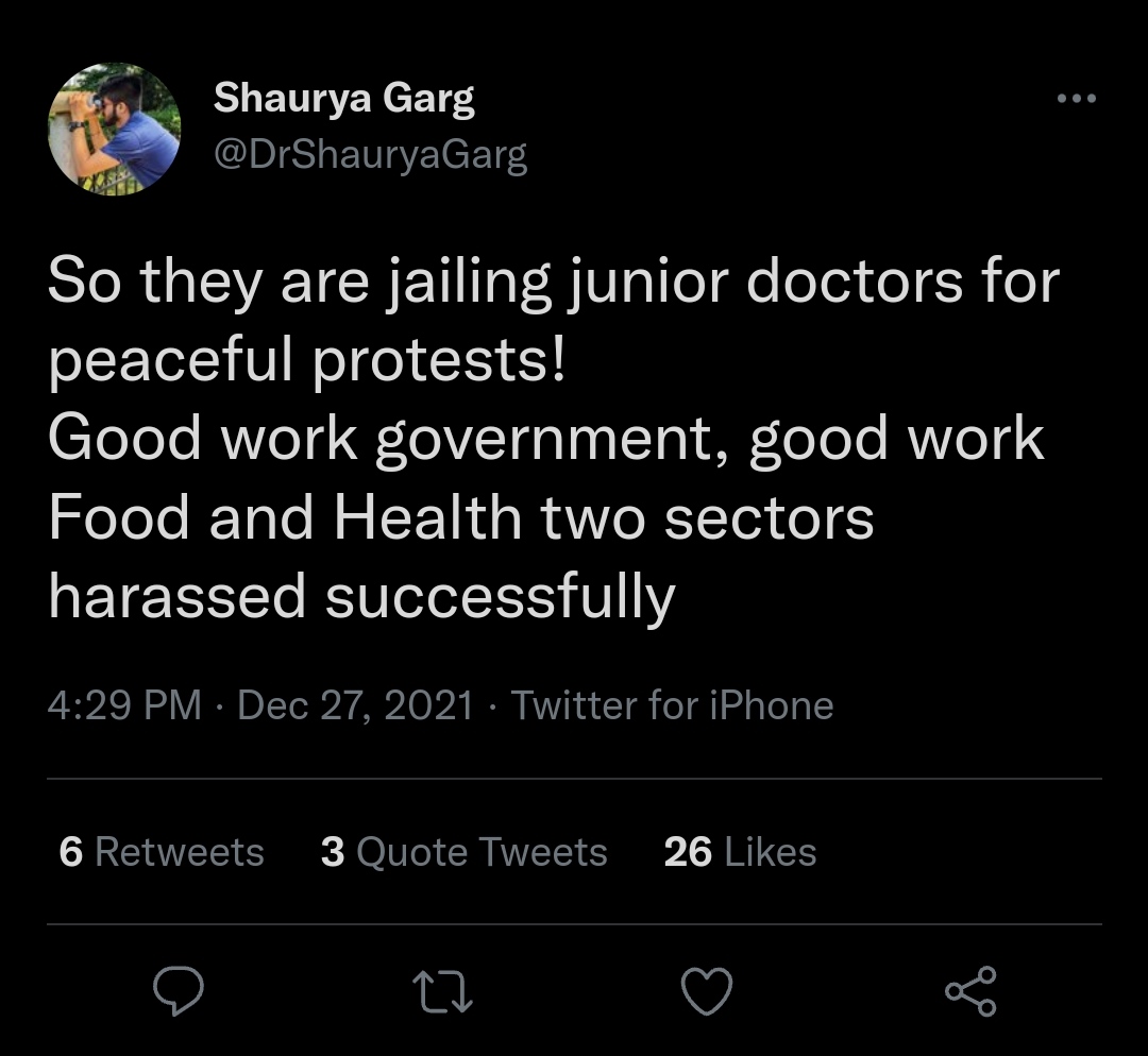 asif_khan610's tweet photo. These same people were calling CAA protestors terrorists and farmers Khalistanis.
Now surprised that no one else is supporting them. Baari to sabki aani hi hai #Doctorsstrike https://t.co/GOhCvaYThO