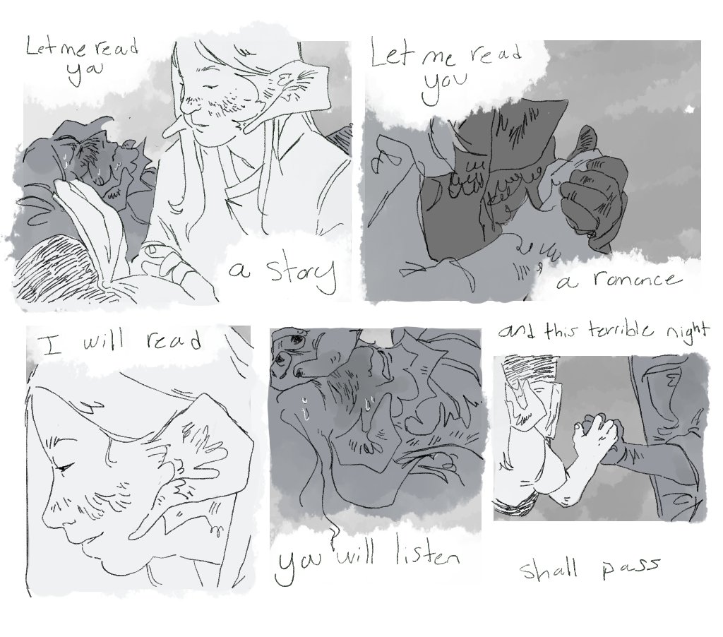 by the stars above i wanted to draw ruyan of azim today but full shift + moving rooms took it all up. so look at all i already made