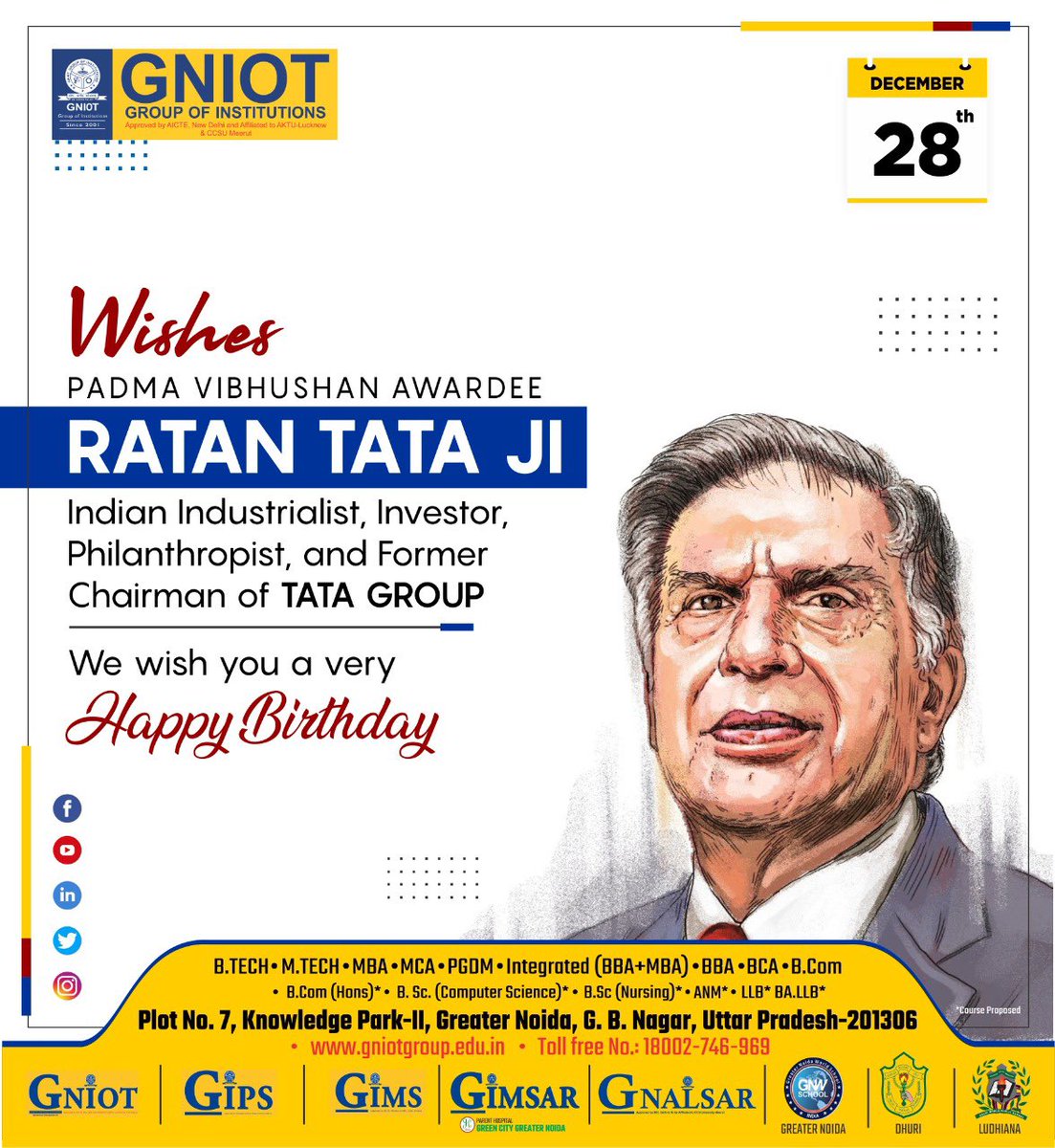 swadesh8163's tweet photo. "All of us don't have equal talent. Yet, all of us have an equal opportunity to develop our talents" - #RatanTata
#TechDoQuest wishes Happy Birthday to India's most loved businessman, Ratan Tata, who inspires every generation through his work ethic & way of life. .@RNTata2000 https://t.co/SxrnejuoHa