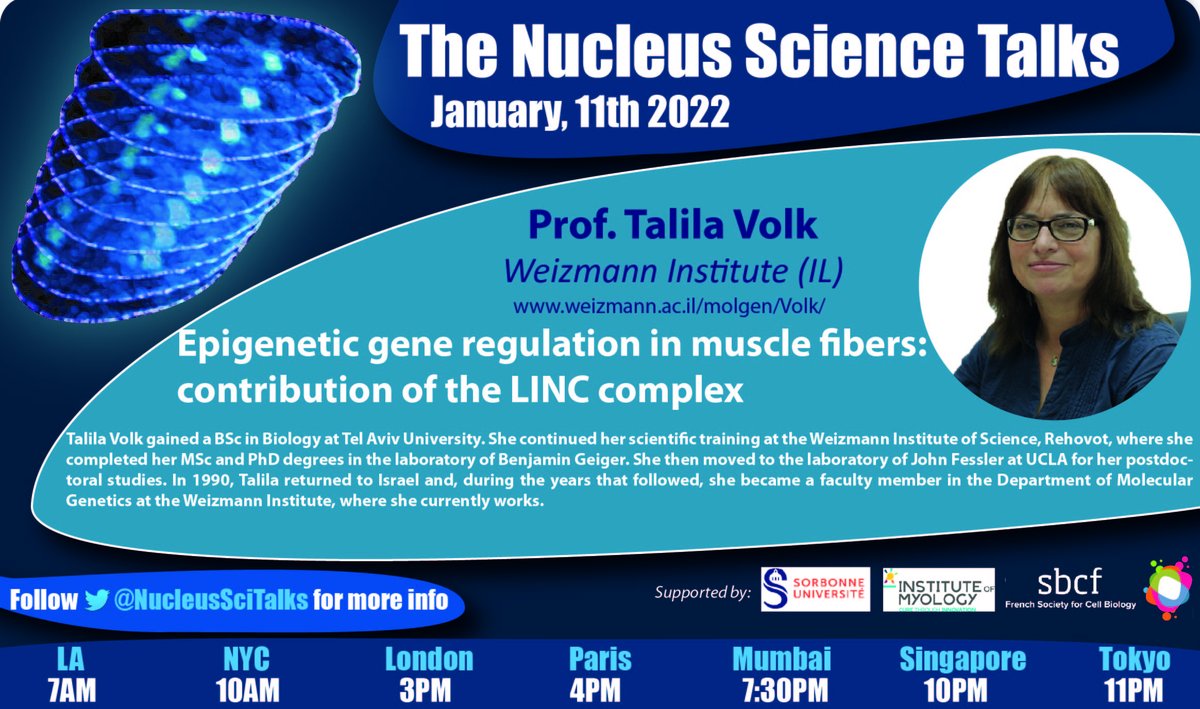 On the 11Th of January at 4pm CET, Talila Volk from the <a href="/WeizmannScience/">Weizmann Institute</a> will be presenting her research. Book your calendars!