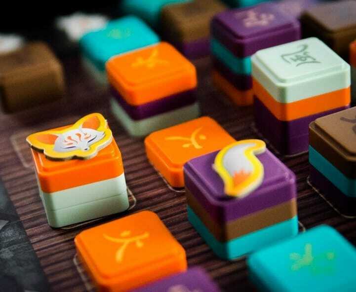BoardGamerSteph's tweet photo. The beautiful Gorinto from @grandgamersguild. Here I was playing the solo game that uses the Kitsune 💕 what a rough solo challenge!! I do love to try though. #gorinto #kitsune #setcollection #bgg #Allthegames #newgames #tiles #grandgamersguild https://t.co/EMcJGpCPZU