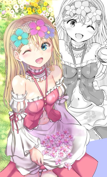 ラノベのキャラデザ&amp;挿絵を担当させていただきました!
ヒロインの妹のサーニャさんです。
おへそが出ているデザインが気に入っています。
その無能、実は世界最強の魔法使い  (Kラノベブックス)   
https://t.co/2p4uVP4ZBD 