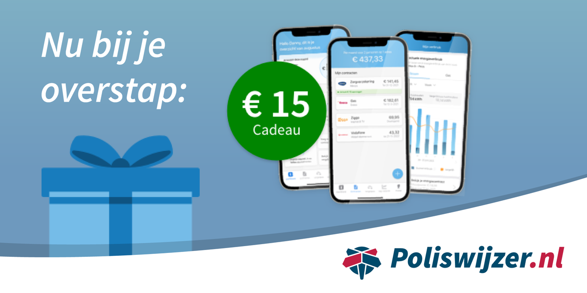 Stap over voor 1 januari en ontvang 3 maanden gratis Canal Digitaal (met Eredivisie) plus 15 euro op je rekening. 💸 Hoe? Simpel! Stap over via Poliswijzer.nl, upload je nieuwe polis in onze gratis Bencompare app en die 15 euro is voor jou.