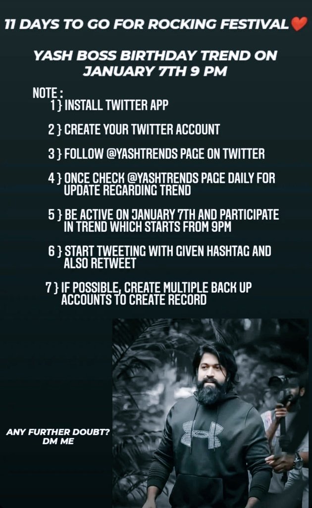 KeerthiGates's tweet photo. Coming Festival Account Guidance 
#Yash_bday #KGFChapter2 #YashBOSS 
🔥🔥🔥🔥🔥🔥🔥🔥🔥🔥🔥🔥🔥🔥🔥🔥🔥
Dear All Yash Well Wishers ❤❤❤❤❤❤ https://t.co/62oksR8lvc