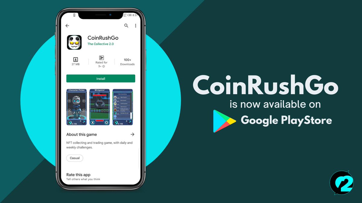 TheCollectiveGo's tweet photo. CoinRushGo is now available on Playstore!  This is a first release. Many updates still to come. 🔥🔥

You can download and try it out here :
 https://t.co/8HAtBvqFrm

 #TheCollective #CoinRushGo #CO2 #CRG #Crypto #Bsc #CryptoGaming  #ETH #CoinRushGo #NFTs #BTC #Gaming https://t.co/S52ROKZY4M