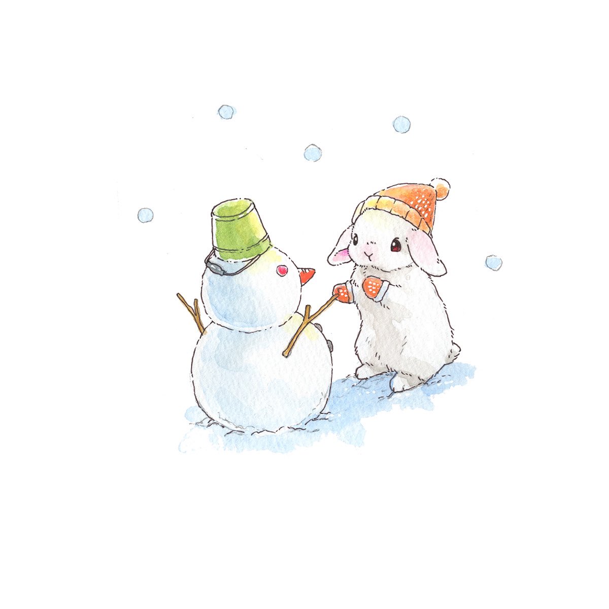 「❄️⛄️ 🐰❄️

お揃いのおめめにしたよ♪ 」|VeryBerry うさぎ星さん4/8-9出展のイラスト