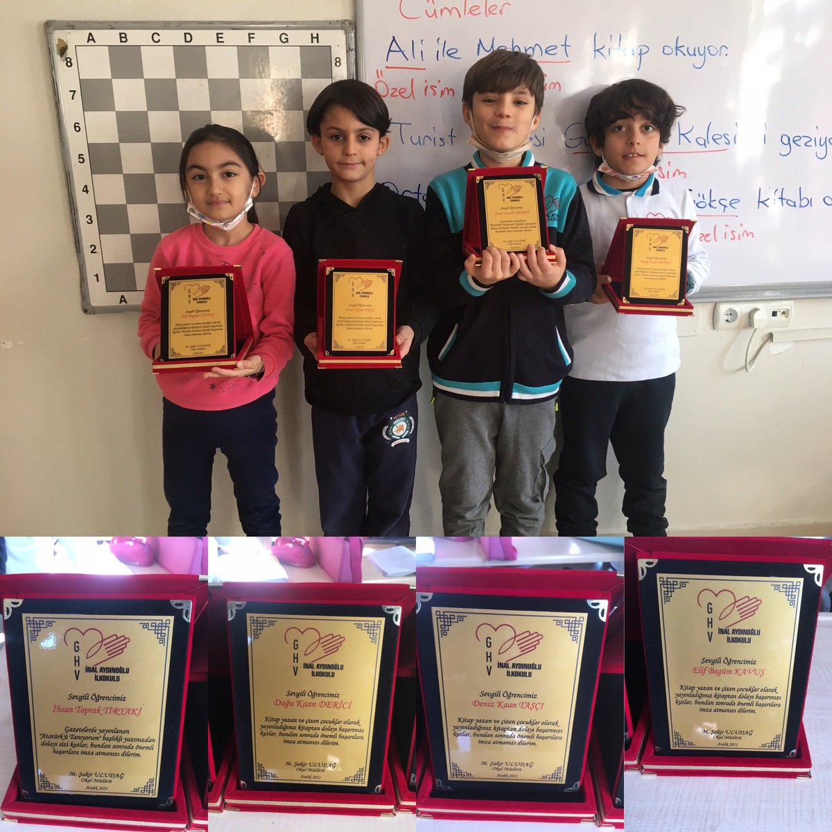 Öğrencilerimizin yazarlık ve çizerlik faaliyetleri, okul müdürlüğümüz tarafından plaketle ödüllendirildi… <a href="/SakirUludag/">Mehmet Şakir Uludağ</a> #egt <a href="/inalaydinoglu/">İnal Aydınoğlu</a> <a href="/GhvinalaydNoglu/">ghvinalaydınoğlu</a>