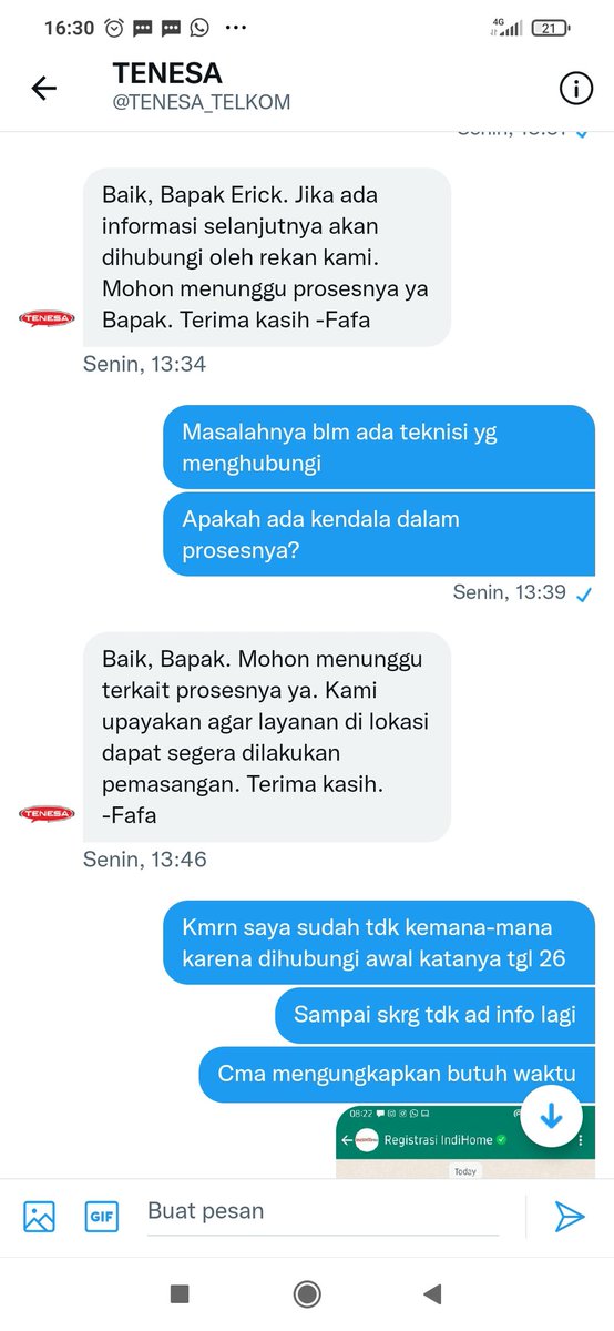 dapakuti's tweet photo. Kami yg kontak manusia. Yg jawab mesin @TENESA_TELKOM @IndiHomeCare @Aduankonsumen https://t.co/VaFTfONzq9