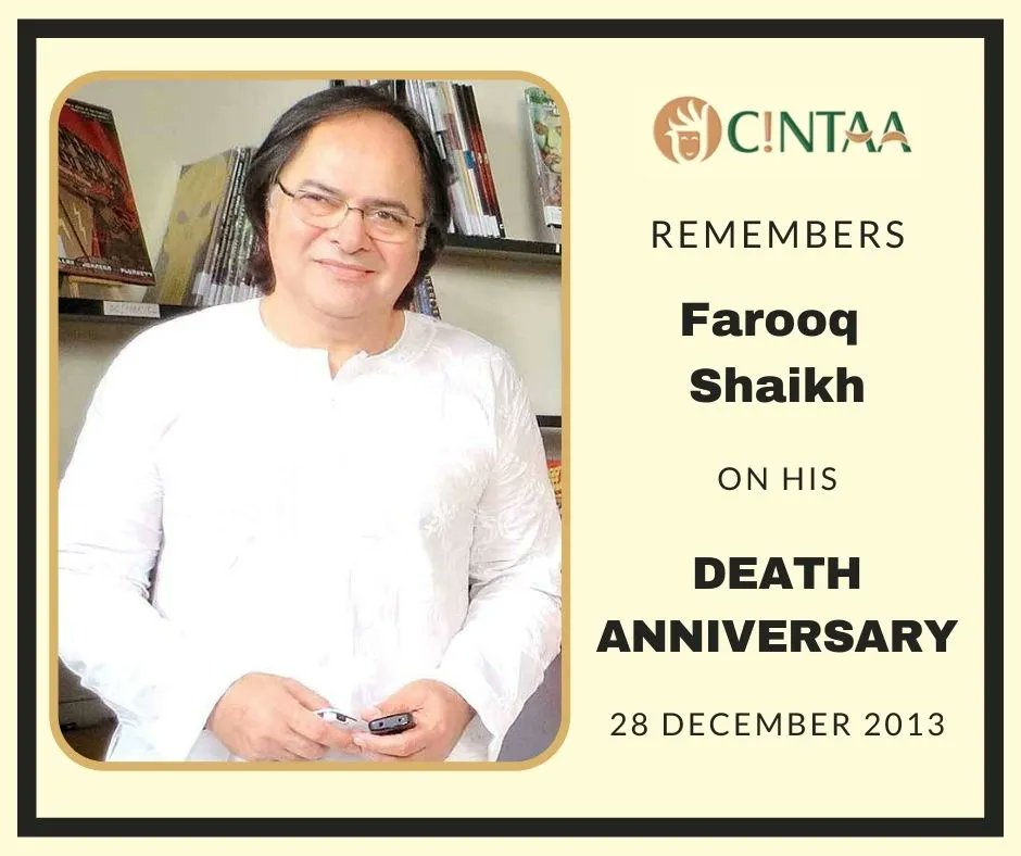 #CINTAA remembers Shri #FarooqShaikh on his #DeathAnniversary (28 December 2013) Stay connected with CINTAA on Web: cintaa.net Fb: facebook.com/cintaamumbai/ Twitter: x.com/cintaaofficial Instagram: instagram.com/cintaaofficial/ YouTube: youtube.com/c/cintaatv