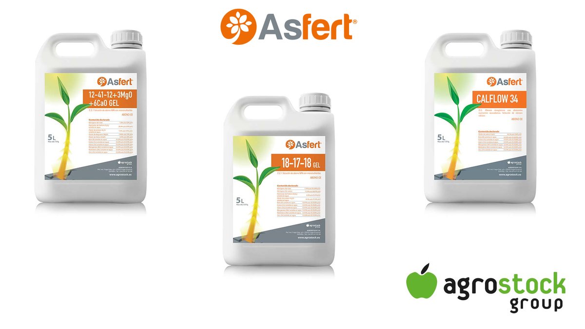 PTecnoagricola's tweet photo. 🆕 Incorporamos 3 nuevos formulados de la gama #Asfert de 🍏@AGROSTOCK_SA a #VADEMECUM

🟠ASFERT® 12-41-12 + 3 MgO + 6 CaO GEL
https://t.co/f0zeu9w9yN

🟢ASFERT® 18-17-18 GEL
https://t.co/UKD6gNvNrd

🟤ASFERT® CALFLOW 34
https://t.co/Wz3WbidRKA

#eficiencia #nutricion #agrostock https://t.co/56argwxGYH