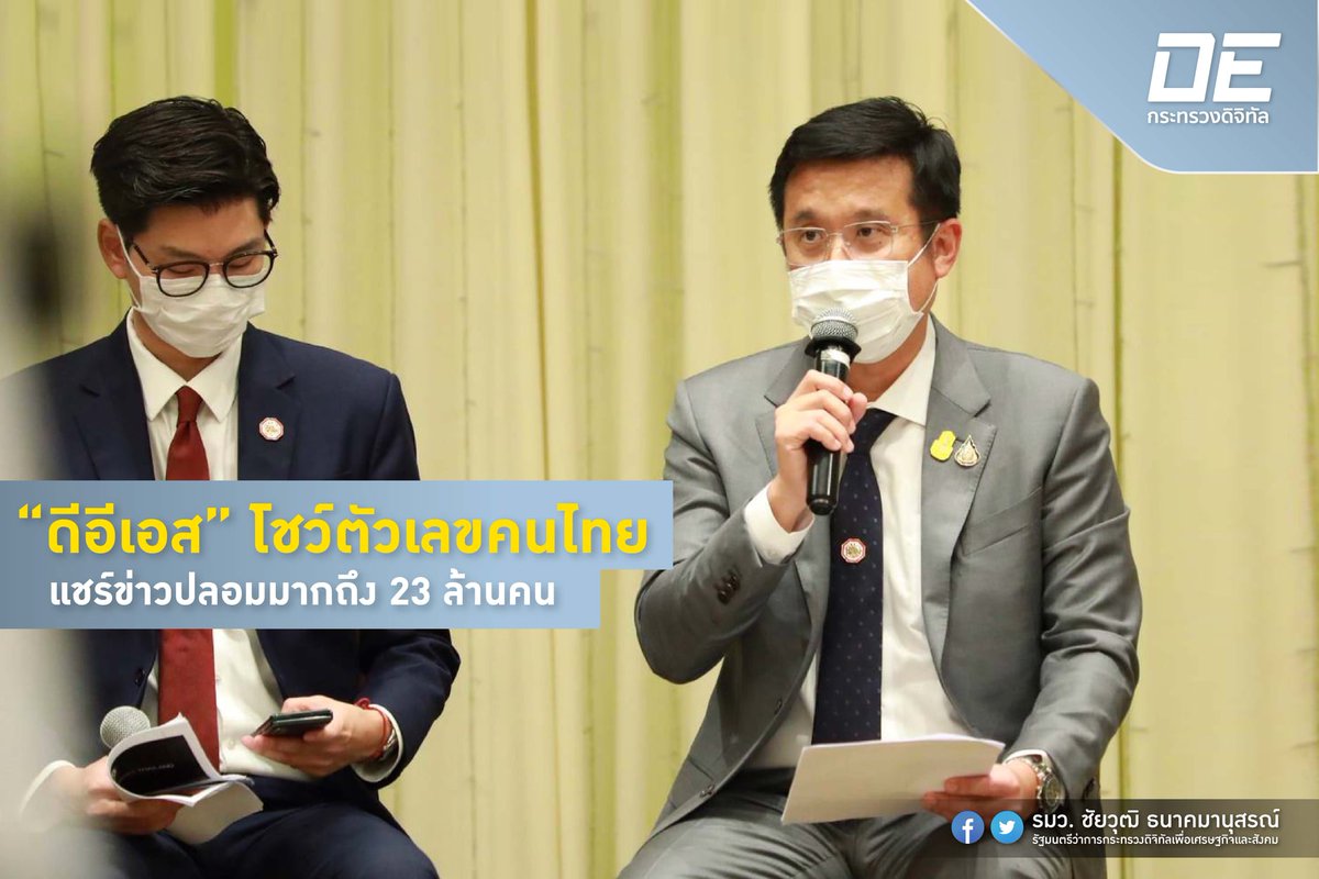 MDESChaiwut's tweet photo. “ดีอีเอส” โชว์ตัวเลขคนไทย แชร์ข่าวปลอมมากถึง 23 ล้านคน

เมื่อวันที่ 27 ธ.ค. 2564 ผมได้เข้าร่วมการแถลงข่าวพร้อมเปิดสถิติเชิงลึกจากศูนย์ต่อต้านข่าวปลอม โดยพบว่ากลุ่มอายุ 18-24 ปี เป็นผู้โพสต์ และแชร์ข่าวปลอมมากที่สุดครับ

อ่านเพิ่มเติม : https://t.co/zftGXM9YmN

#ชัยวุฒิดีอีเอส https://t.co/LcmstD7Fz6