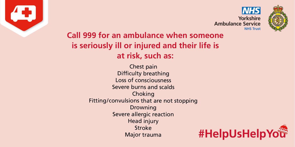 YAS_HelenS's tweet photo. We are still incredibly busy. Please think before calling. 
Arriving at hospital by ambulance does not mean you will be seen any quicker. It's about medical need.
Choose wisely 🚑 https://t.co/cKXPs7fmhC