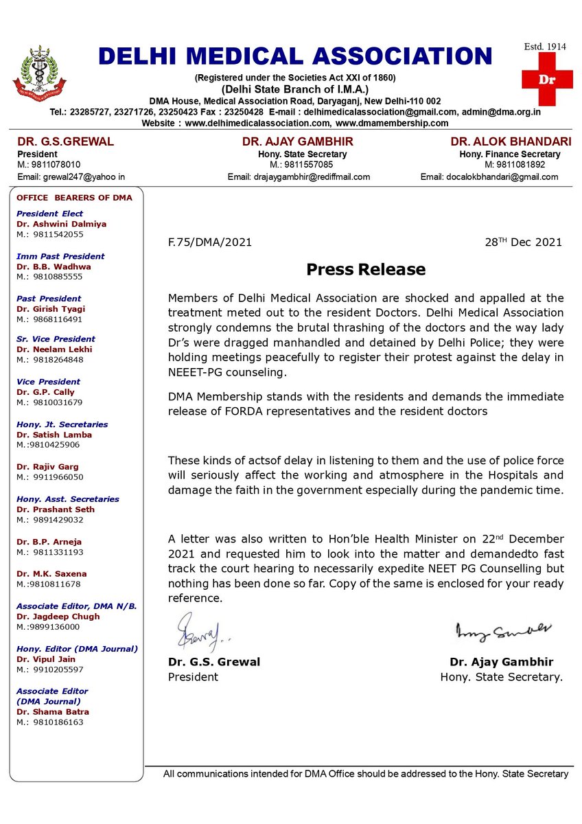Delhi Medical Association Official tweet media