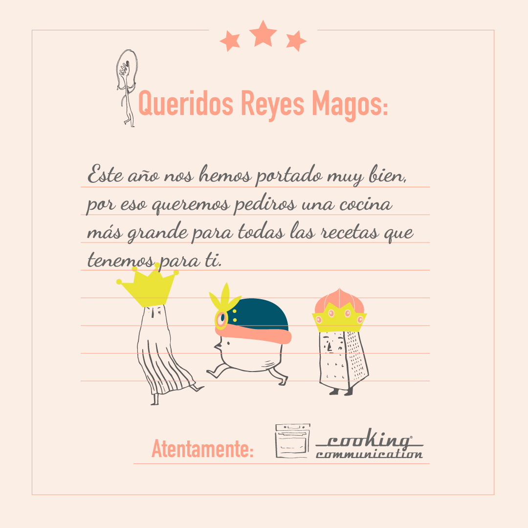 👑 ¡Feliz Día de Reyes! 👑

¿Qué le habéis pedido a los Reyes este año? 
¡En Cooking Communication hemos pedido una cocina más grande para poder cocinar las mejores recetas para ti!

#FelizDiaDeReyes #FelicesReyes #FelicesFiestas #ReyesMagos