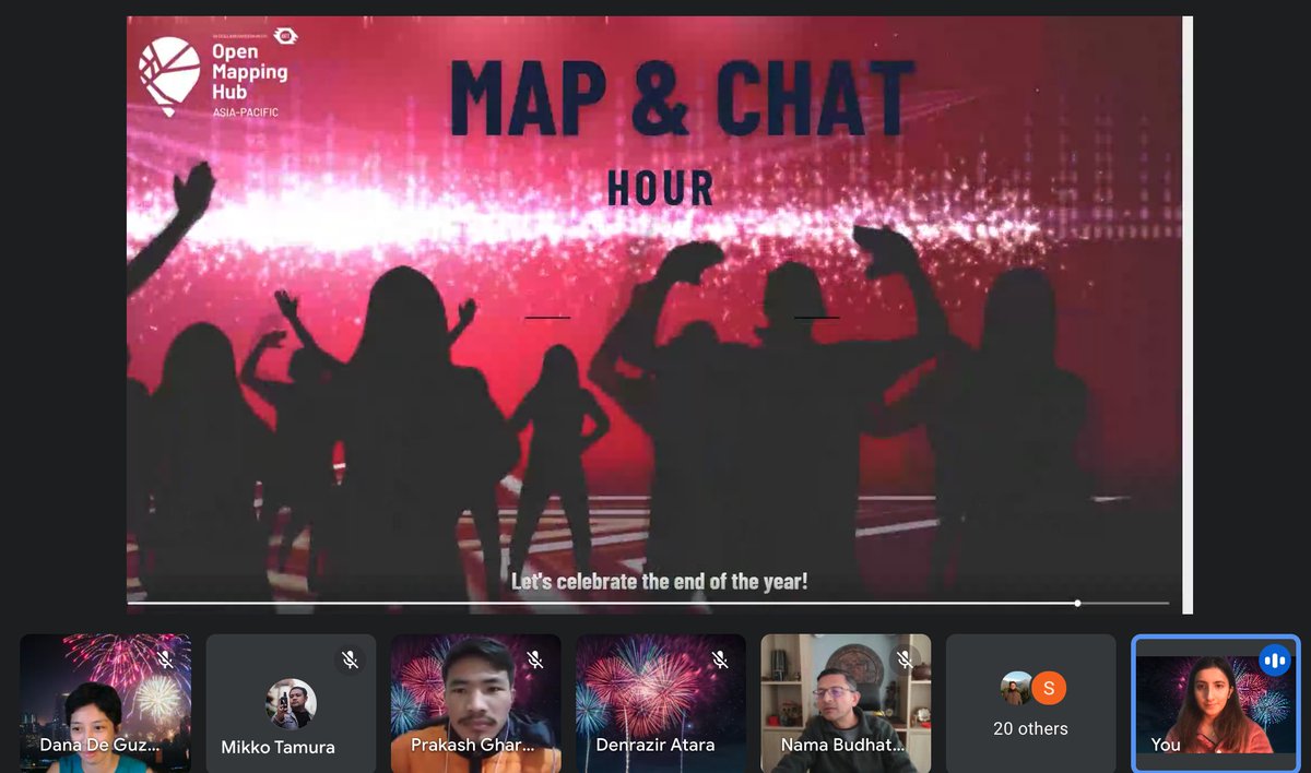 openmapping_ap's tweet photo. Our last #MapandChathour of the year is happening now!! We are ready to kick off our end of the year celebrations and hear from mappers across the region and play some super fun games!

Send us a DM if you'd like to join!

#gis #gischat https://t.co/5thXFDcYAw
