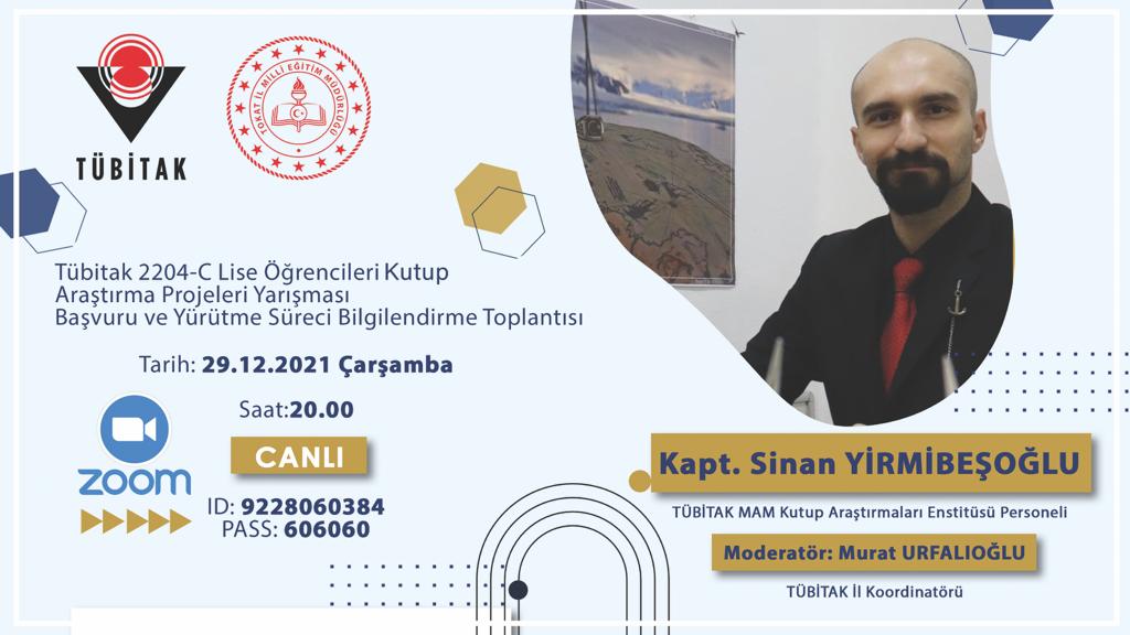 tokatmem's tweet photo. TÜBİTAK MAM Kutup Araştırmaları Enstitüsü Personeli Kapt. Sinan Yirmibeşoğlu başkanlığında TÜBİTAK 2204-C Lise Öğrencileri Kutup Araştırma Projeleri Yarışması Başvuru ve Yürütme Süreci Bilgilendirme Toplantısı gerçekleştirilecek. 

@tcmeb @Murat4Kucukali https://t.co/1HfrNN1uxn