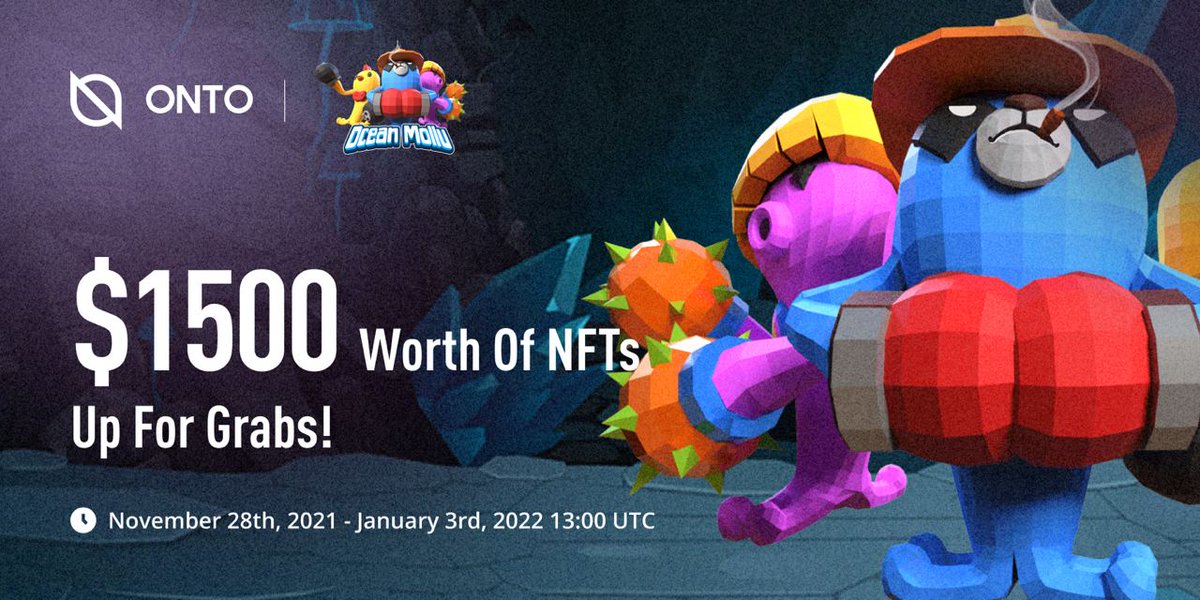 ONTOWallet's tweet photo. 📢Attention Community,

It's Another #ONTOGiveaway Time🕺💃

#ONTO &amp; @OceanMollu team up for a $1500 #NFT giveaway🤩

The event starts⏳ 28th Dec 13:00 UTC / ⌛️ends 3rd Jan 13:00 UTC

Complete all tasks on gleam for entry😊
https://t.co/QfnCYmupJU https://t.co/SHz44OMgJx