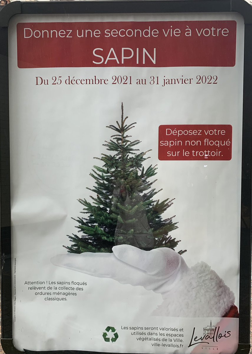 sdeschiens's tweet photo. #Levallois votre sapin de Noël usagé 🎄a droit à une 2nde vie! La collecte a débuté ; déposez-le sur le trottoir, les équipes s'occupent de tout. Une fois valorisés en copeaux de bois ils seront répandus dans les massifs ornant nos espaces verts.
♻️ #économiecirculaire https://t.co/nRzkAbLzPP