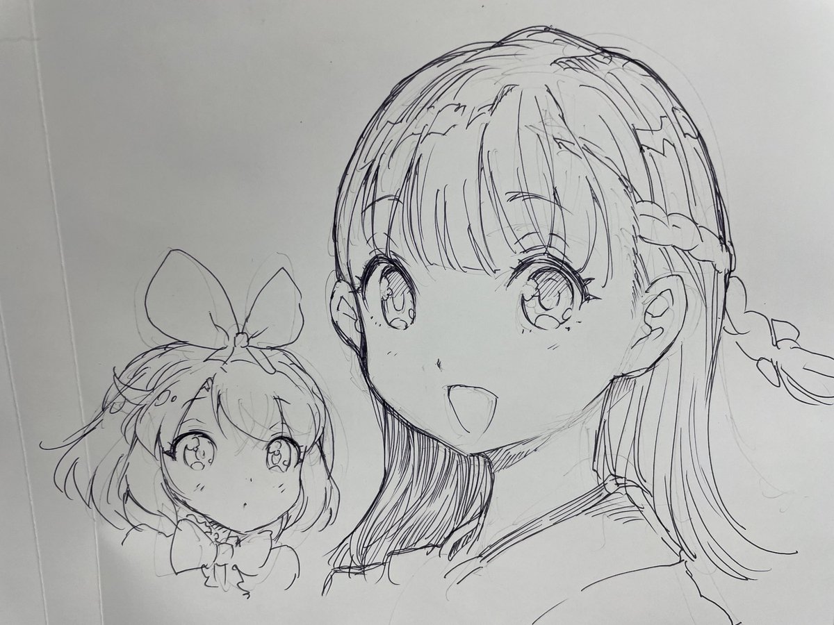 作業の合間に特装版特典用絵の練習。
アナログ難しい…楽しいけど

世の色紙職人さんほんと
どうやって描いてるんだろう…🤔
尊敬…

今のところパイロットの
ボールペンが1番描きやすいかも 