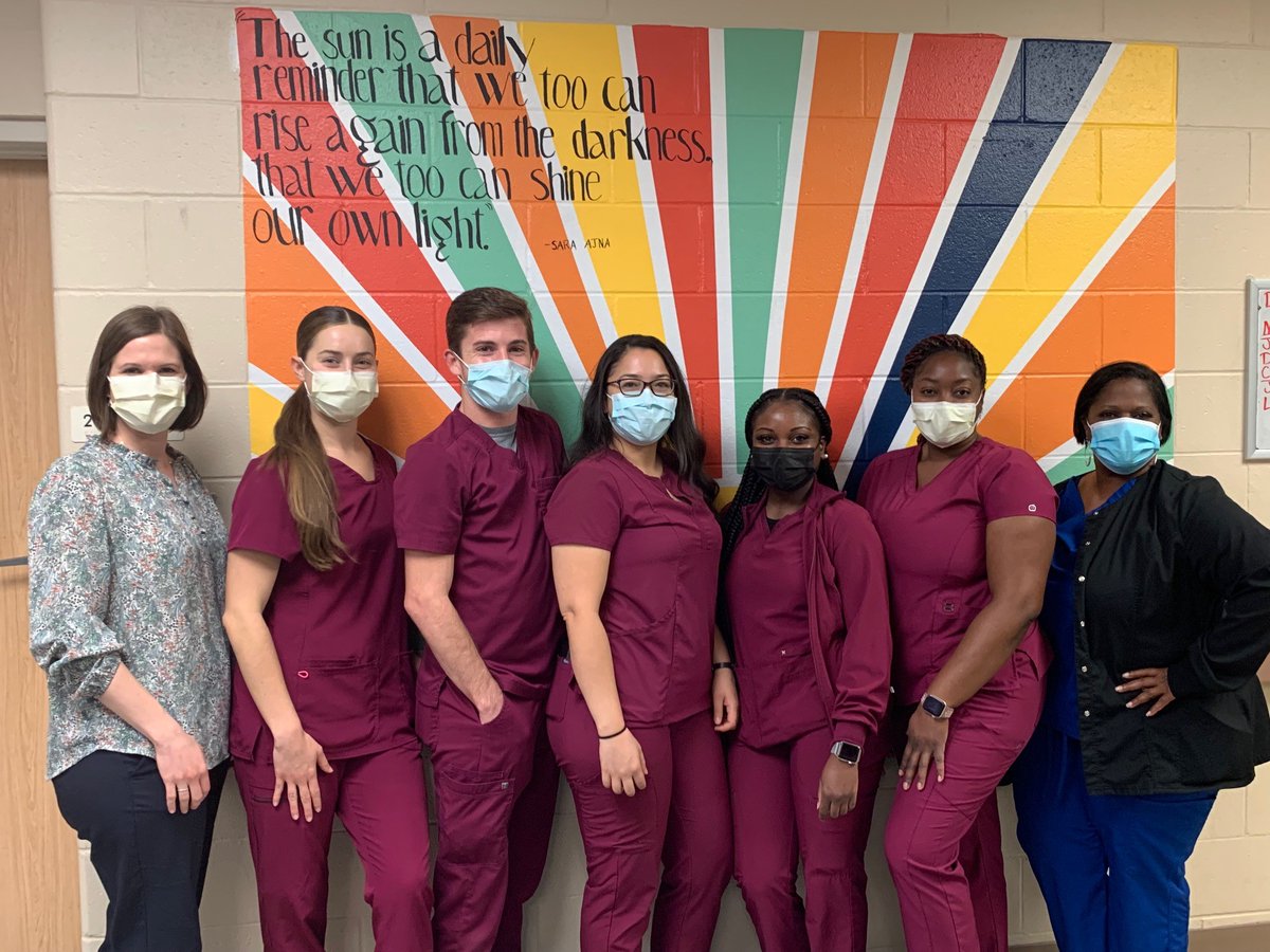 JPS_Health's tweet photo. Light and bright: This is the first of what is planned to be several colorful murals that adjunctive therapy team members painted themselves in Behavioral Health units to provide an uplifting, welcoming, and therapeutic environment for patients and staff alike. #12DaysOfJPS https://t.co/wsbVePd2dJ