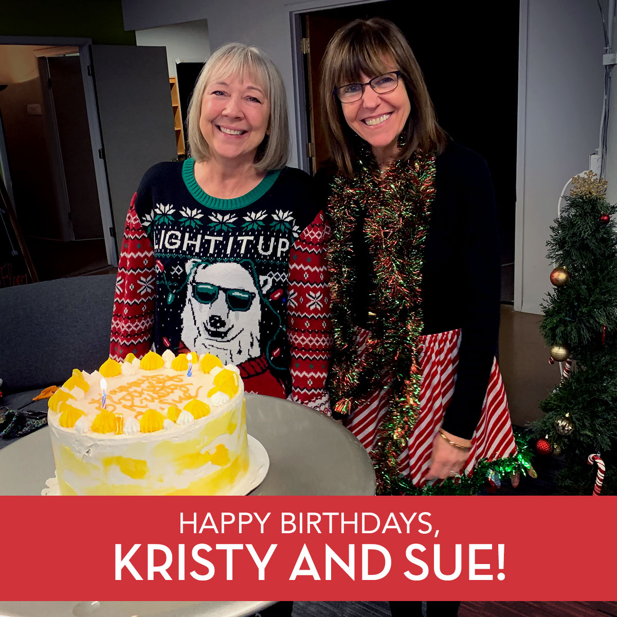 ImpactCom's tweet image. Celebrating two special people and their December birthdays. Happy birthdays, Kristy and Sue!