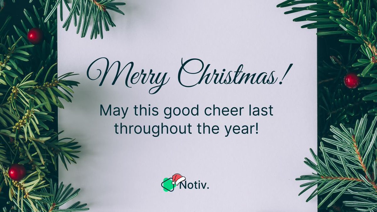 From all of us at Notiv, we would like to wish all of our friends and followers a very Merry Christmas! 🎁

May your holiday season be filled with love, laughter and happiness! 💚

#merrychristmas #christmas2021