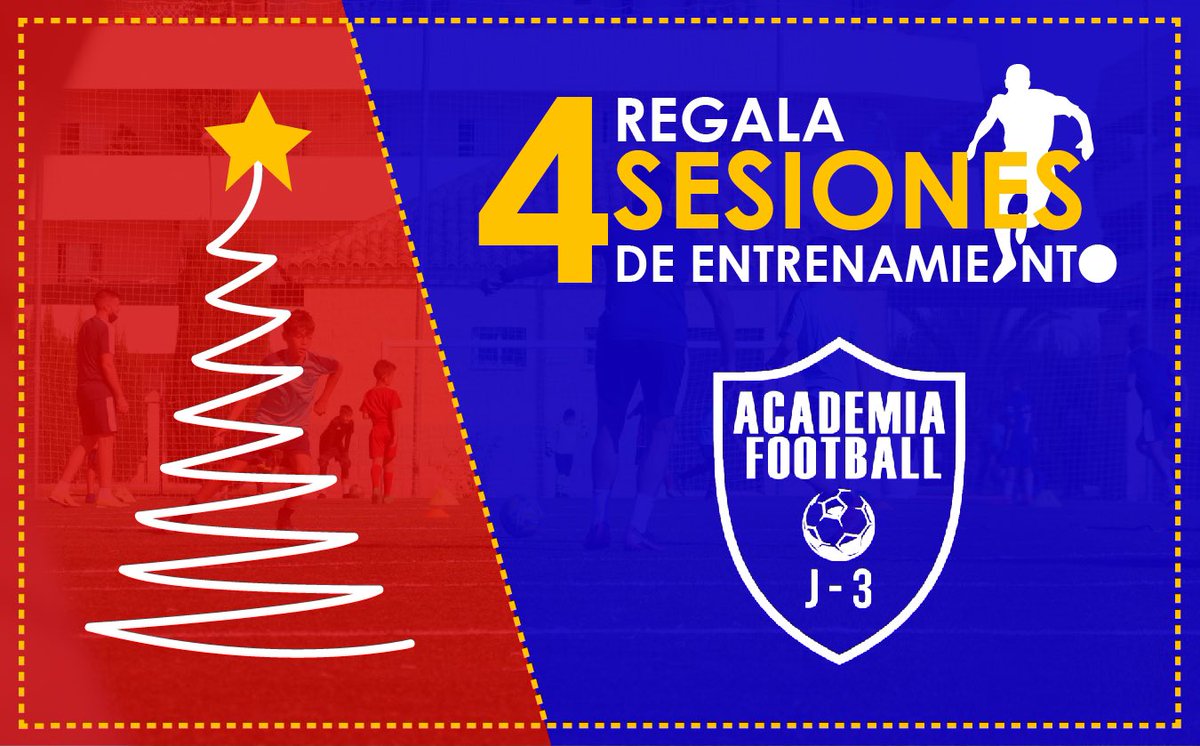 ACADEMIAFOOTJ3's tweet photo. ⚠️ ¡NO OS OLVIDÉIS!

Academia Football J-3 despierta ilusiones con sus diferentes BONOS REGALOS. 

Si tu hijo/a ha sacado unas notas ejemplares en el colegio, le quieres hacer un regalo para Papá Noel 🎅🏻 o para los Reyes Magos de Oriente 🎄 https://t.co/zuUDaiLyRe