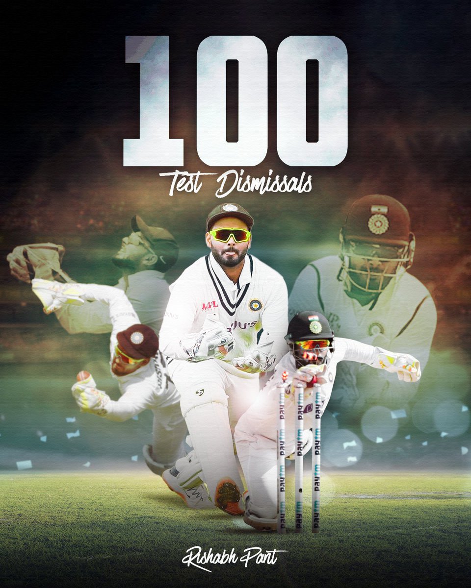 DelhiCapitals's tweet photo. The quickest 🇮🇳 wicket-keeper to reach 💯 Test dismissals 🤯

#JustRP17Things ✨

#SAvIND https://t.co/tI6LBQPebQ