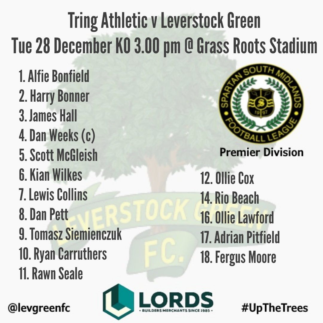 levgreenfc's tweet photo. Here is today's line-up - a welcome return (albeit temporary) for James Hall. https://t.co/iThfhbnY8L