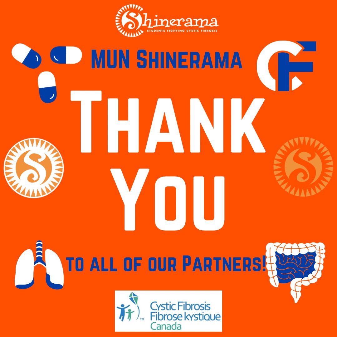 ShineramaMUN's tweet photo. We would like to send a huge thank you to all of our partners for supporting our campaign and the work our Cystic Fibrosis Canada this year!

#shinerama #munshinerama #cysticfibrosis #cf #cysticfibrosisawareness #cysticfibrosiscanada #awareness https://t.co/gjgkTPaUW6