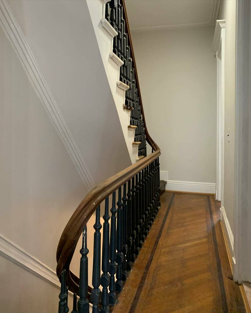 katecshaw's tweet photo. Just days away from the start of our renovation now so we’re taking every opportunity to visit the house and finalize our thoughts on finishes and paint swatches. A big part of the house is the stairs, over four floors. Thankfully they are in pretty dece… https://t.co/do8t60GP64 https://t.co/2G3DkJ1iUc