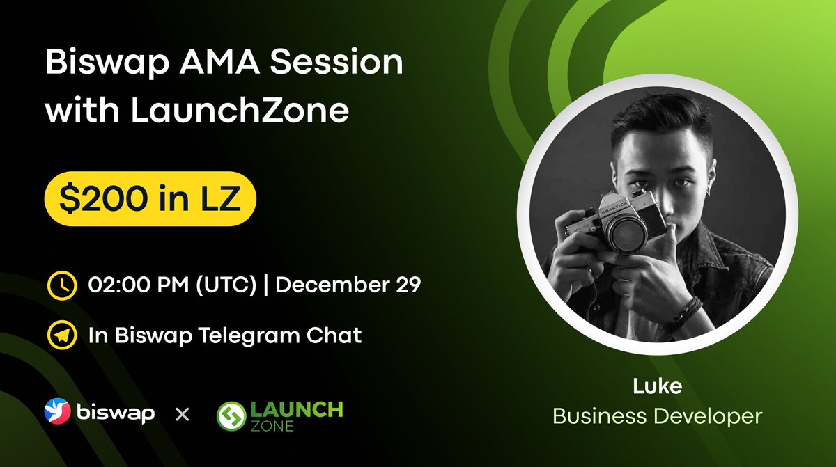 Biswap_Dex's tweet photo. 🔈@Biswap_Dex x @launchzoneann🔈
     Live AMA Session - $200 in $LZ!

⏰ 02:00 PM (UTC), 29 December
📍https://t.co/wNZDzmkzxJ
             
🏆10 winners 

1️⃣ Like+RT
2️⃣ Follow @Biswap_Dex &amp; @launchzoneann
3️⃣ Comment with a question about LaunchZone &amp; BEP-20 wallet https://t.co/fAdPSoIA5j
