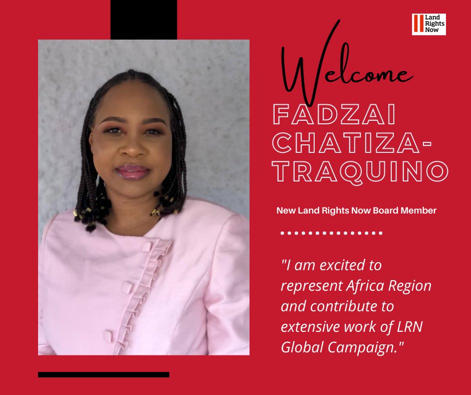 Land Rights Now (@landrightsnow) on Twitter photo "I am excited to represent Africa Region and contribute to extensive work of LRN Global Campaign," says <a href="/TraquinoFadzai/">Fadzai Traquino</a>, <a href="/LandRightsNow/">Land Rights Now</a> new Board Member from the Africa region. "I am excited to represent Africa Region and contribute to extensive work of LRN Global Campaign," says <a href="/TraquinoFadzai/">Fadzai Traquino</a>, <a href="/LandRightsNow/">Land Rights Now</a> new Board Member from the Africa region.