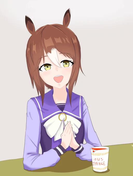 一緒にラーメンを食べる私でありあなた#ウマ娘 #ファインモーション 