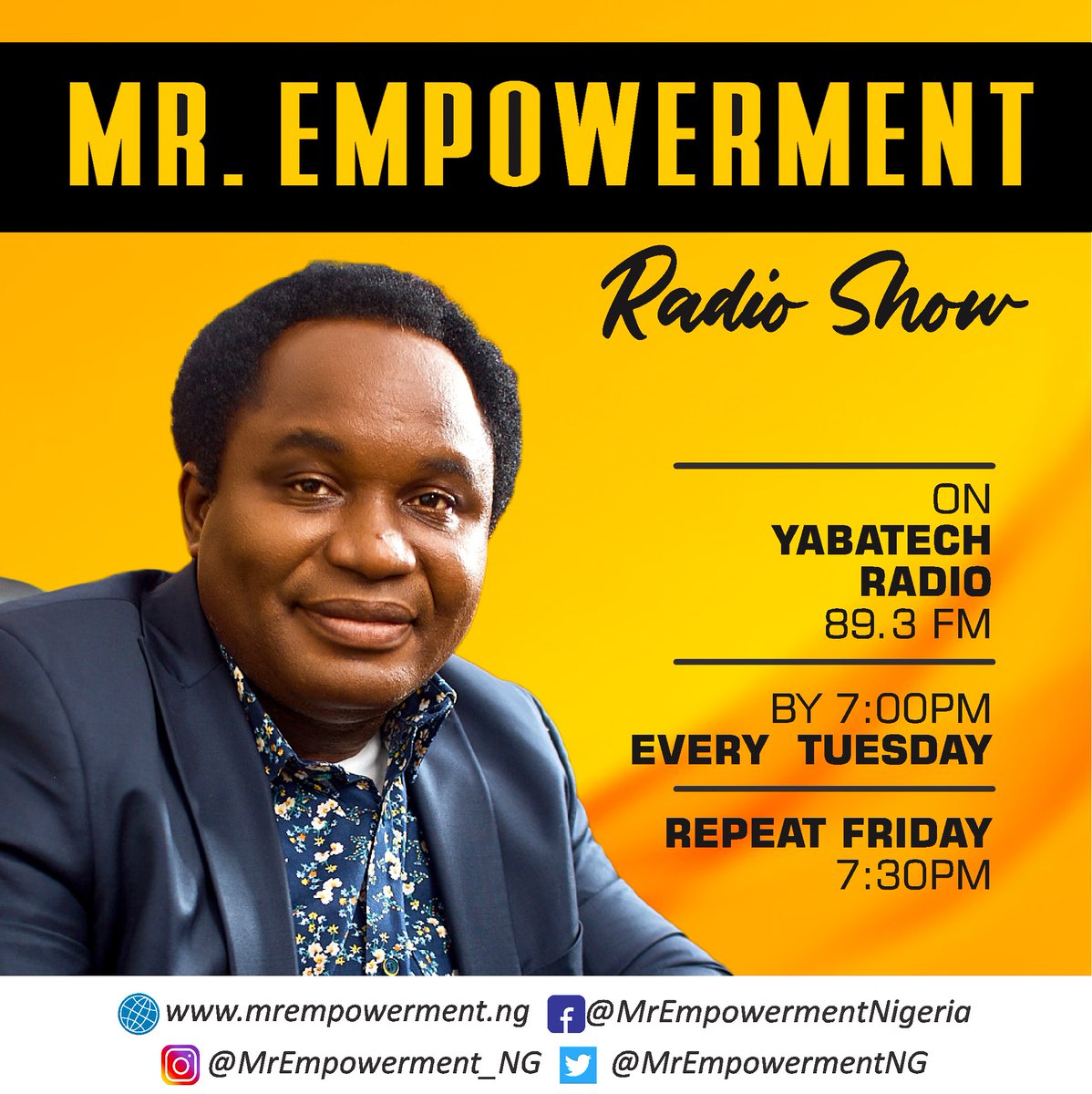 MrEmpowermentNG's tweet photo. Join me this evening for another powerful session on Yabatech 89.3 fm https://t.co/dExRDeMBvl