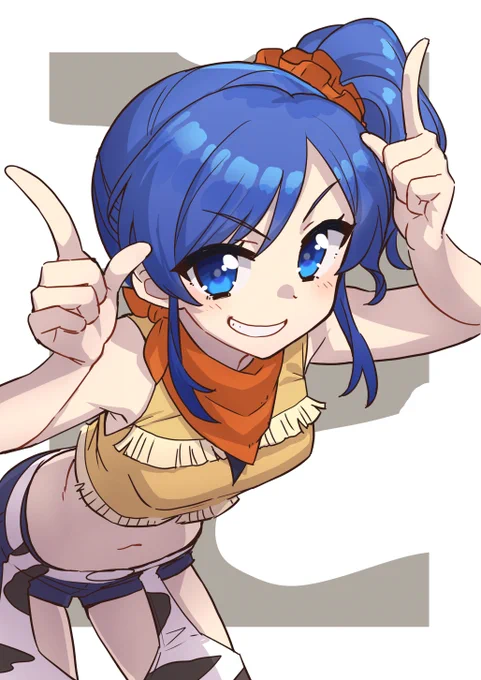 今日のあおいちゃん。ワンドロカウガール。あとお陰様でフォロワー5000行きました。やったぜ 