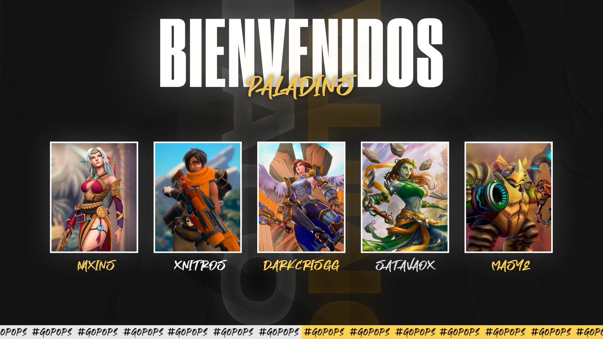 FelesGamingClub's tweet photo. #Comunicado ✍️

Volvemos a los inicios... VOLVEMOS A  #Paladins 🔷

Competiremos en la @LEPaladins 😎

🛡️ @MasyeXT 
🛡️ @SatavaoX 
💚 @Darkcrisgg 
⚔️ @xNitros_ 
⚔️ @NaxinsC 

Vamos a por todas #GoPopitas 🍿 https://t.co/pFES8i0efn