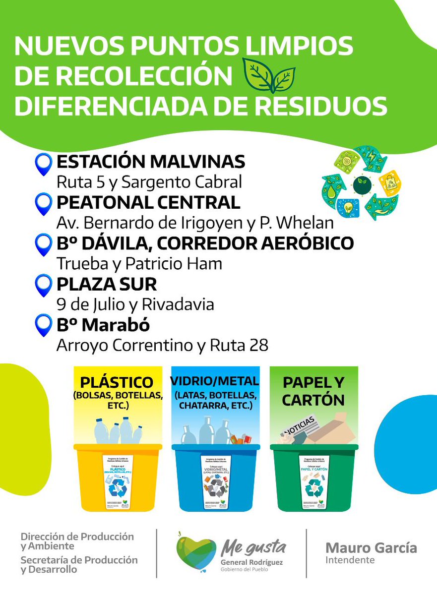 GrSecretaria's tweet photo. Este miércoles 29 de diciembre, realizaremos una nueva jornada de recolección de reciclables. Te esperamos en la plaza central de general Rodríguez para seguir cuidando nuestra ciudad y generando empleo genuino a vecinos y vecinas de Rodríguez. 
#GobiernoDelPueblo
@MauroSGarcia https://t.co/6ZTAmmevYN