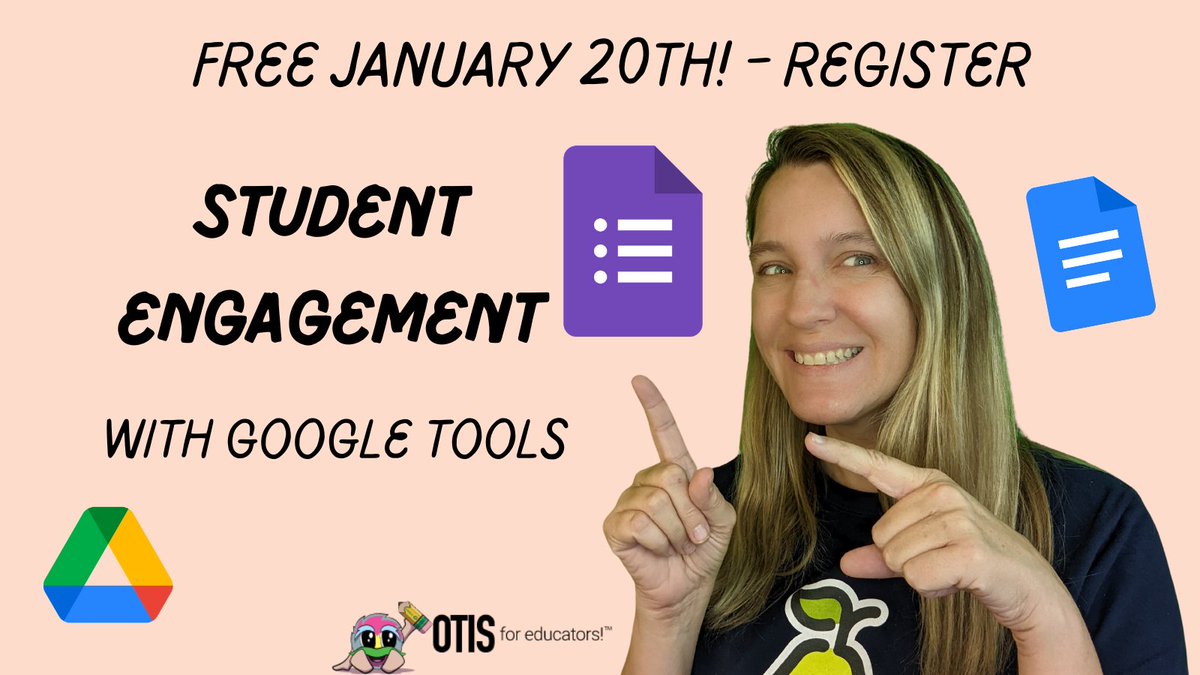 STILL TIME! Register free. TODAY!! 

FREE! Student Engagement with Google Tools with Alice Keeler. 

Register: otis.teq.com/events/preview… 

#googleEDU <a href="/OTIS4educators/">OTIS for educators</a>