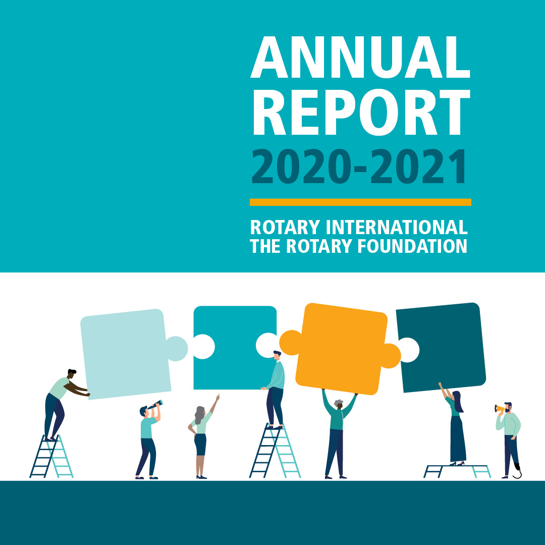 Rotary's tweet photo. As 2021 comes to an end, it's important to look back at everything we have accomplished together this year. Read what Rotarians around the world accomplished in the 2021 Annual Report: https://t.co/nCleyqMHaV https://t.co/ye2z6r6K2k